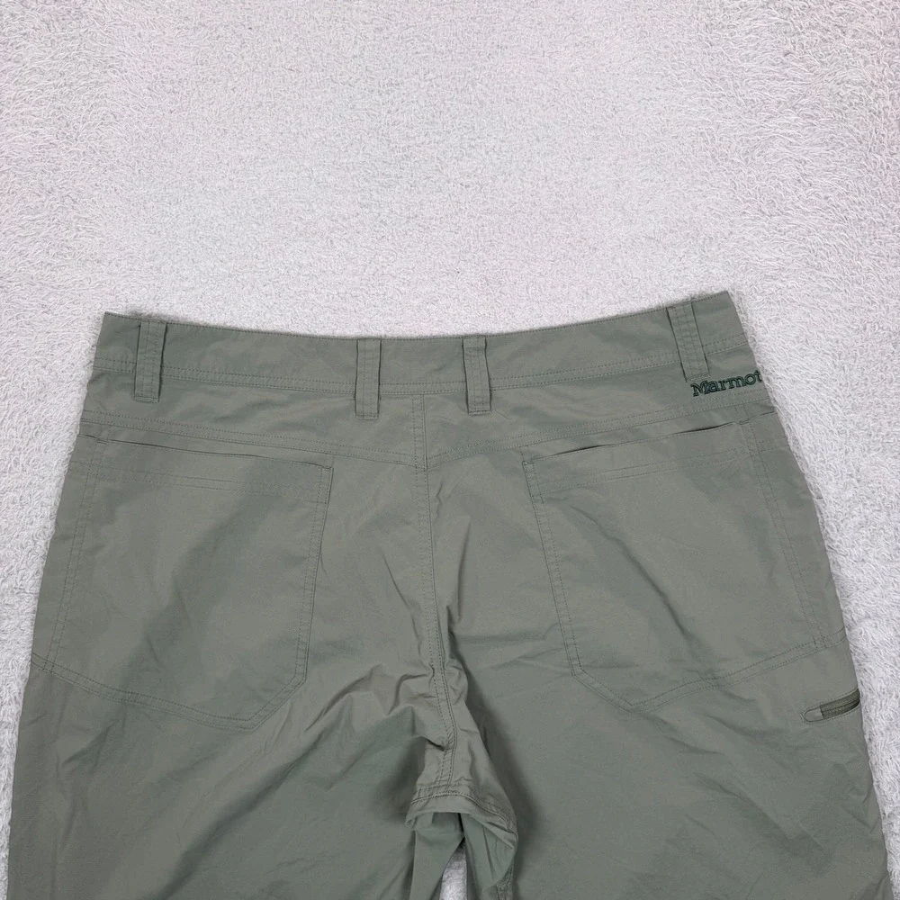 Marmot Mens Olive Green Nylon Stretch Hiking Shorts Size 36 XL Technical Trail